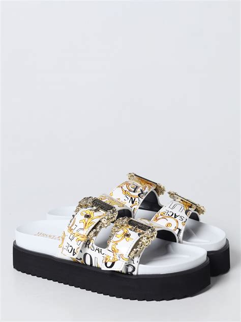 versace jeans white sandals